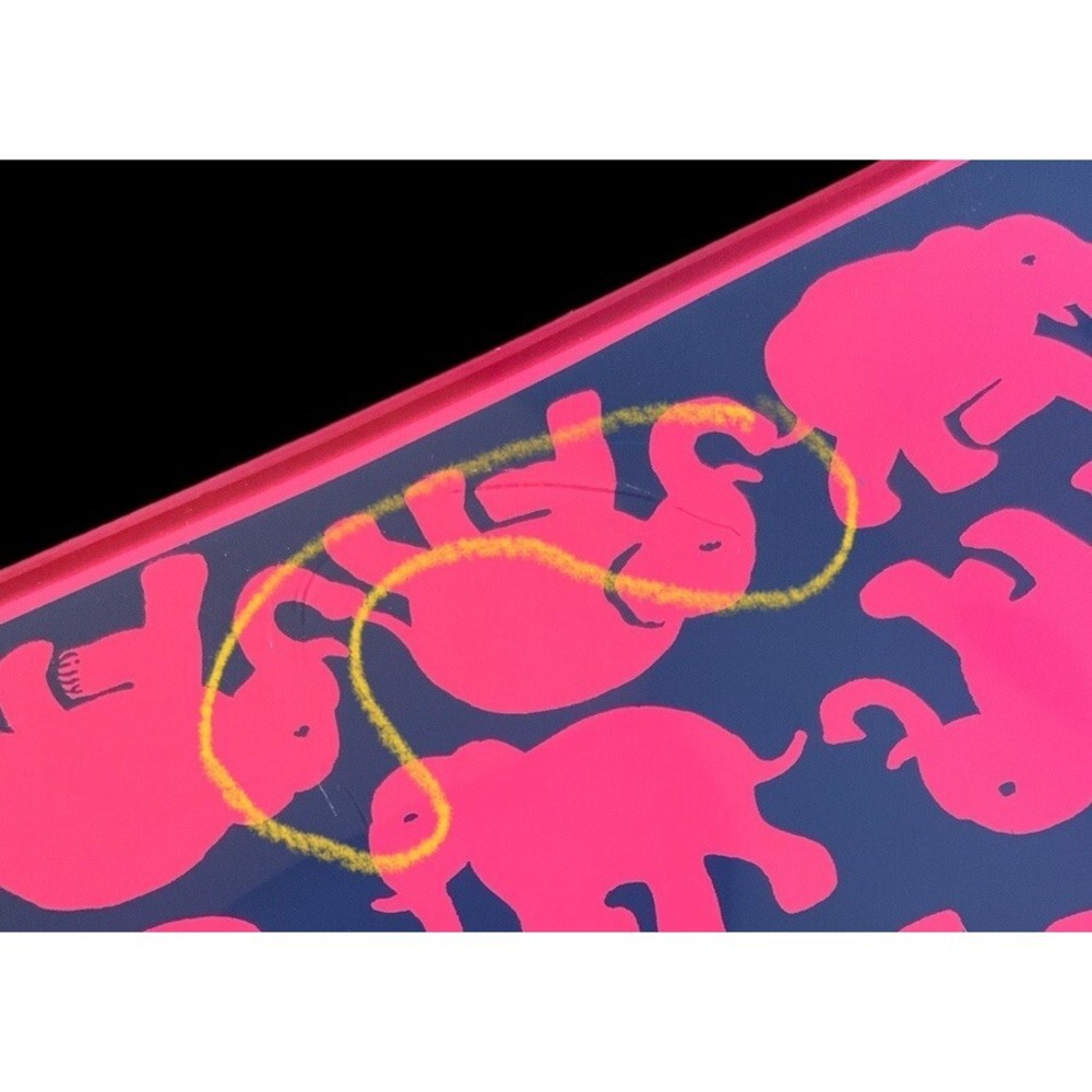 Lilly Pulitzer Pink Blue Elephant Glass Trinket Tray Tusk In Sun 6.5" X 7.5" - Picture 3 of 3